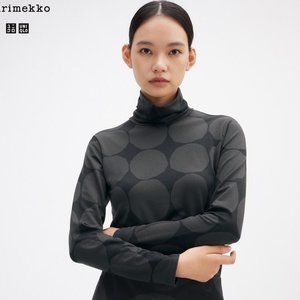 UNIQLO x Marimekko HEATTECH Turtleneck T-shirts long sleeves JAPAN - Medium size